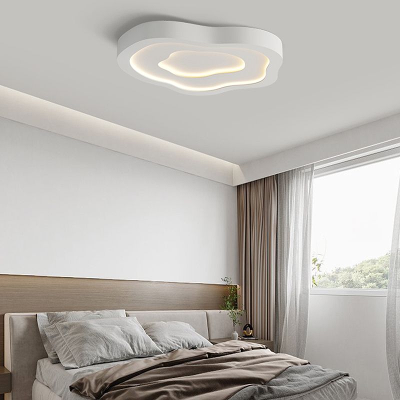 Nordic Ceiling Light Fixture White Flush Mount with Metal for Bedroom