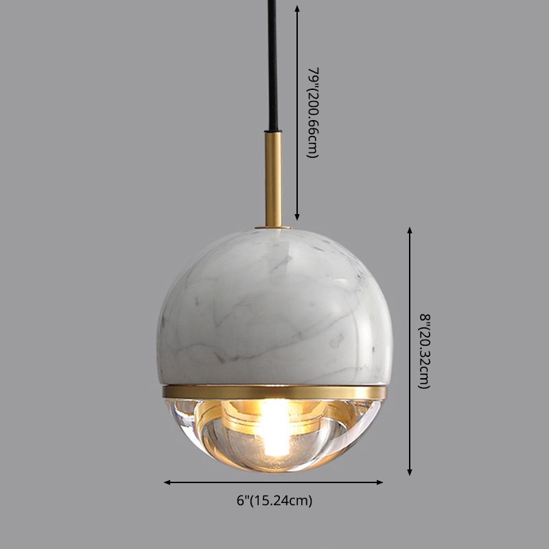 Modern Style Hanging Ceiling Light Global Suspension Pendant Light with Stone Shade