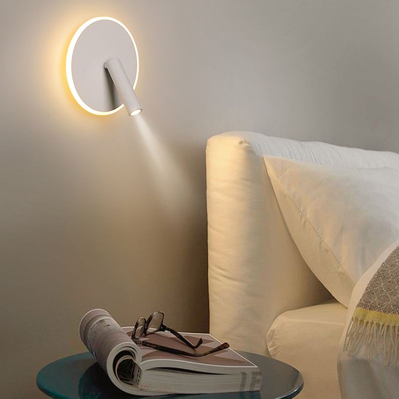 Aluminium Geometric LED Wall Lamp in Modern Concise Style Wrought Iron Reading Wall Sconce with Acrylic Shade