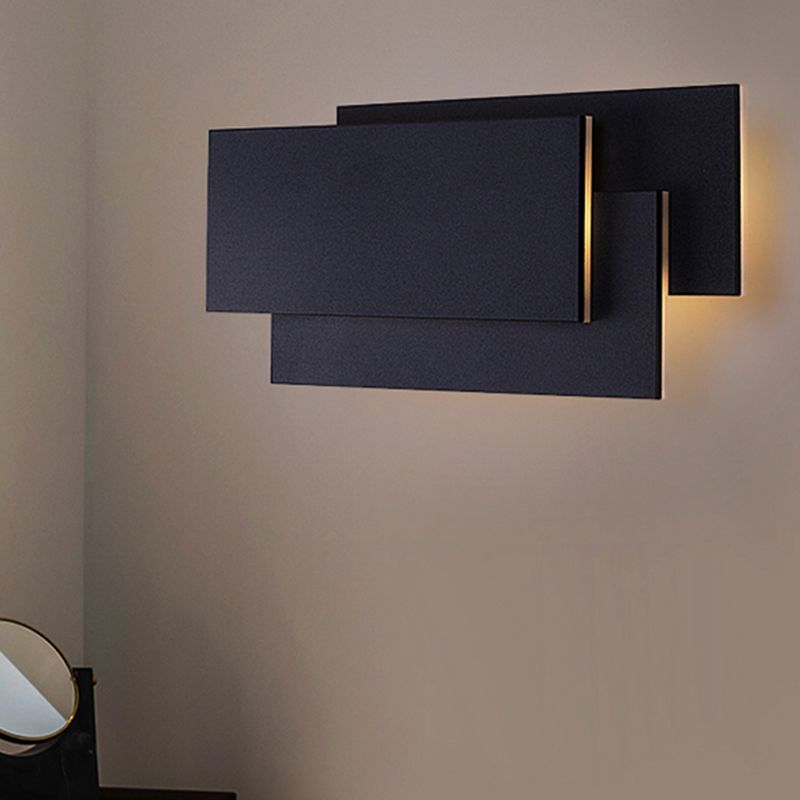 Luce a parete rettangolo in alluminio Luce moderna LED LED Black/White Wall Lamp in illuminazione calda/bianca