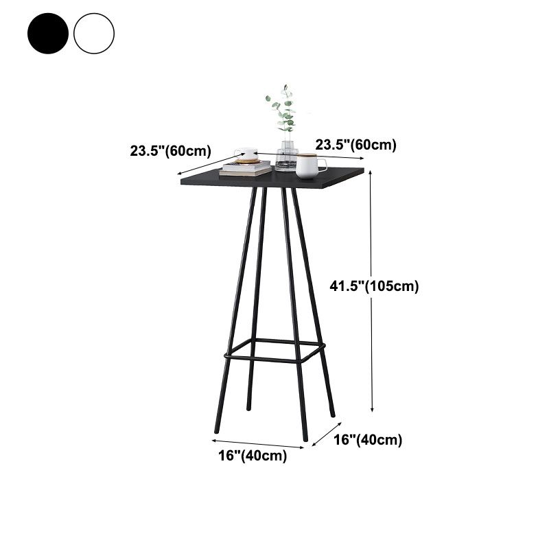 Industrial Style Iron Bar Table Square Top Indoor 4 Legs Bistro Table - 23"W x 41"H