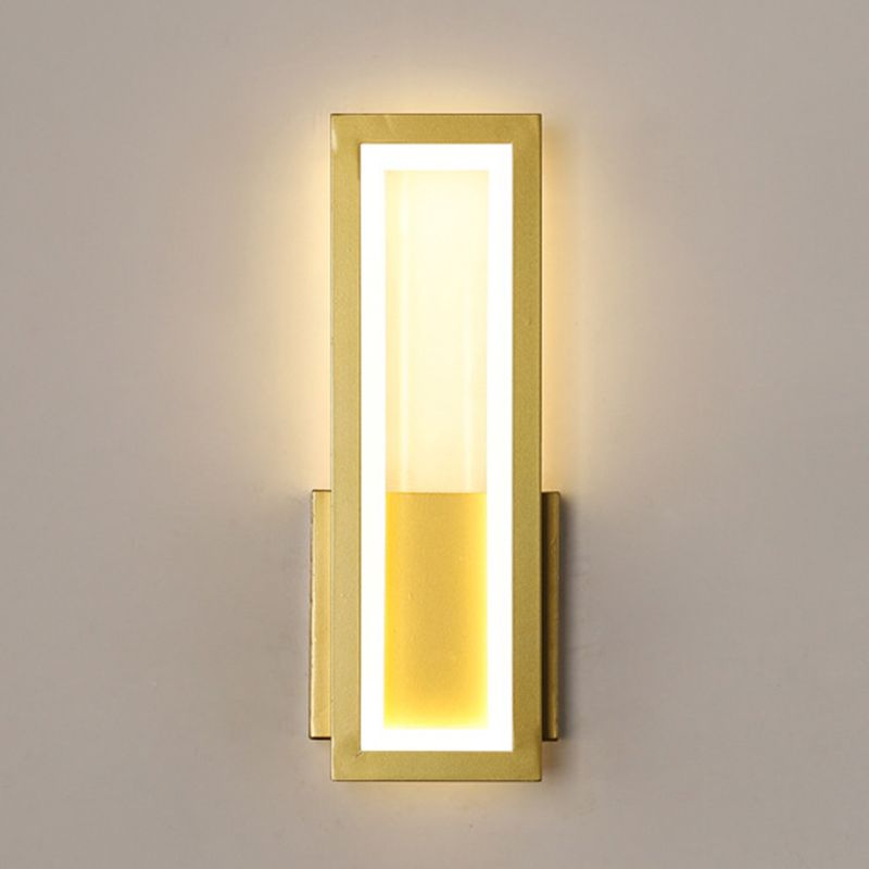 Rectangular Shape Wall Lamp Modern Style Metal 1 Light Wall Light