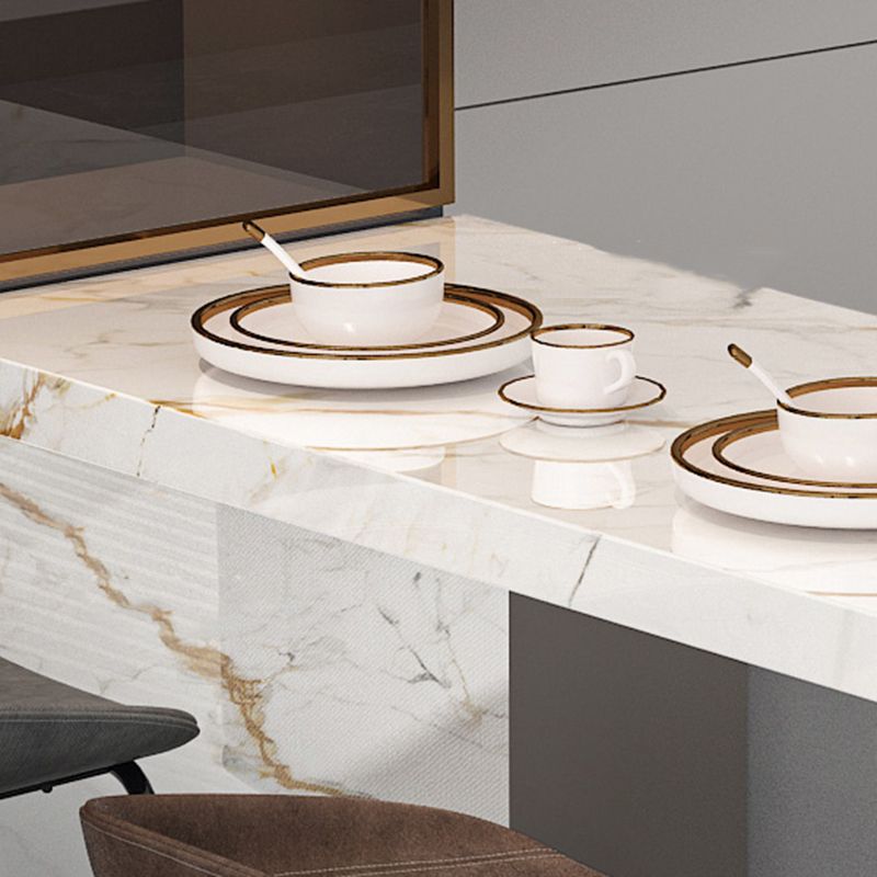 Modem & Contemporary Rectangle Stone Pub Bar Table for Living Room