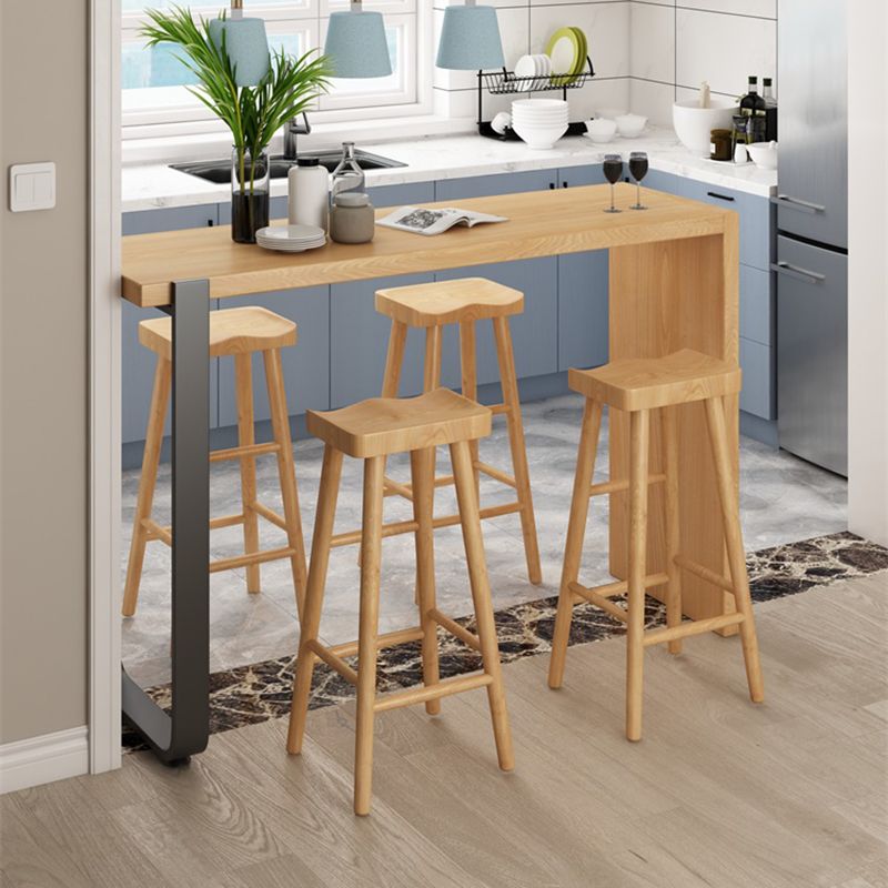 Modern Design Saddle Wooden Stools for Home Armless Stools with Wood Seat
