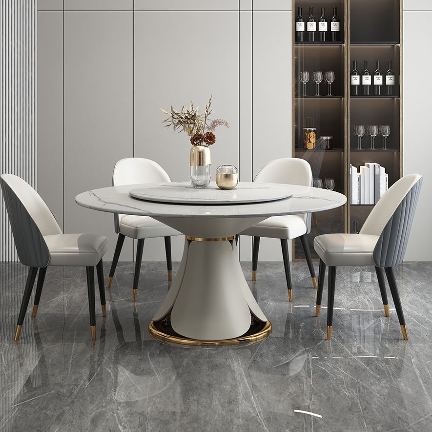Modern Style 1/4/5/7/9 Pieces Dining Sintered Stone Dining Table Set with Metal Legs