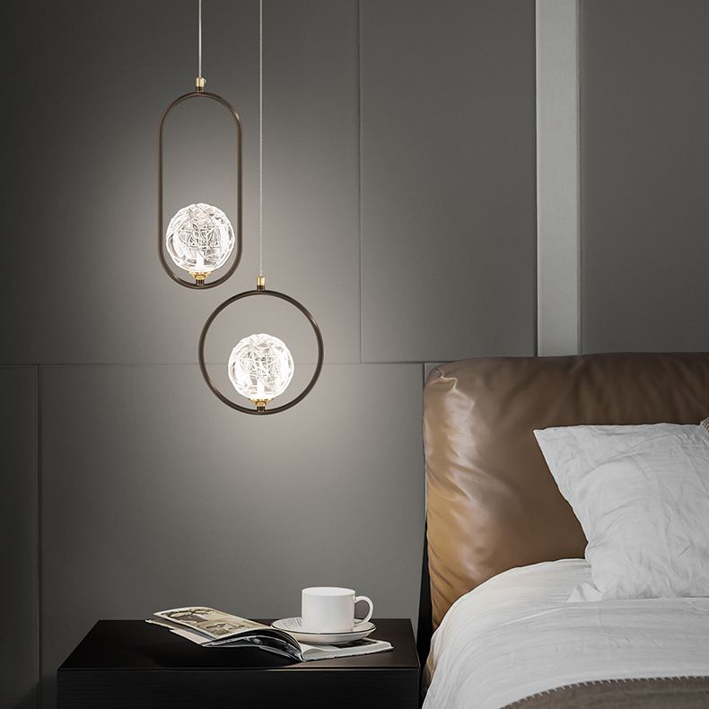 Zeitgenössische globale hängende Lichtkit Glas 1-Licht Deckenleuchte für Schlafzimmer