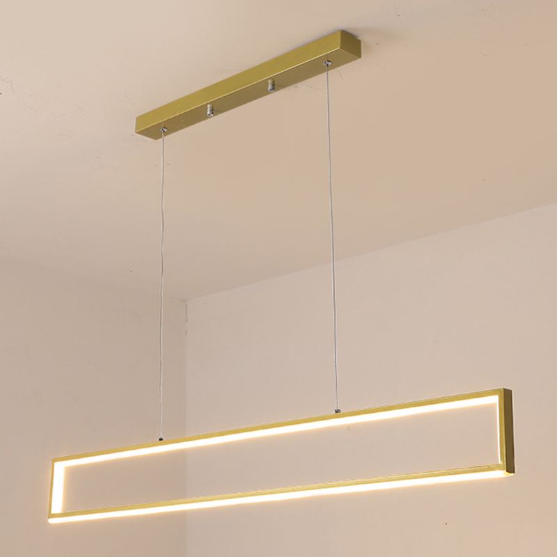 Rectangle Shape Island Pendant Contemporary Style Metal 1 Light Pendant Lighting Fixture