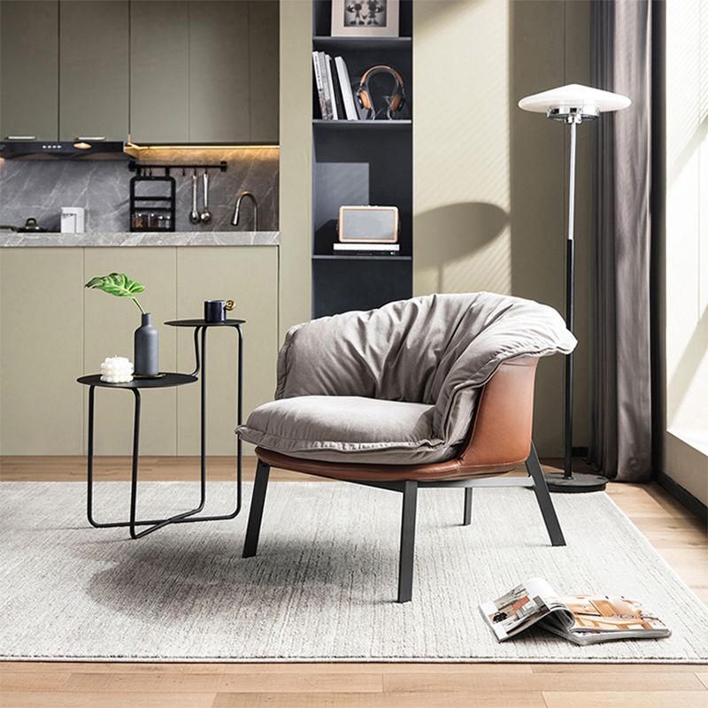 Modern Style Fabric Armrest Cushioned Against Black Arm Chair