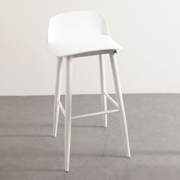 Scandinavian Plastic Barstool Plastic Furniture with Metal Legs in Matte Finish