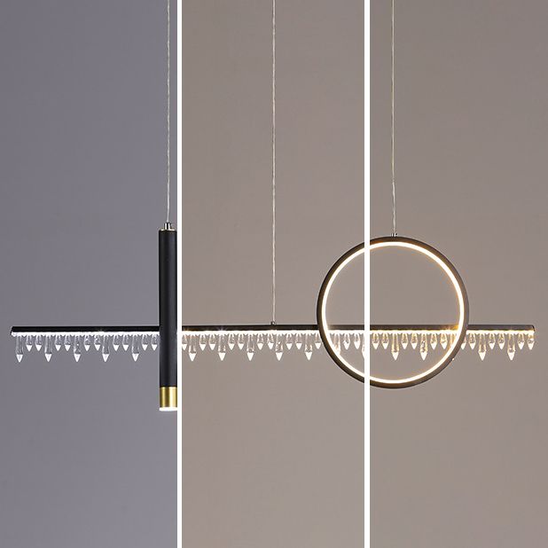 Minimalistische lineare LED -Pendelleuchte Lichtkristall -Essraum Island Leuchte Leuchte