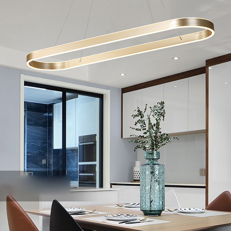 Moderne Style Island Lampe einfache LED -Aluminium -Anhängerleuchte für Esszimmer