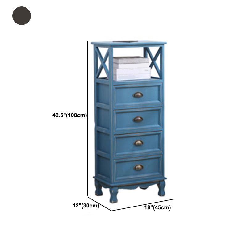 Modern Wood Accent Chest with Drawers and Shelf 11.81" Wide Chest
