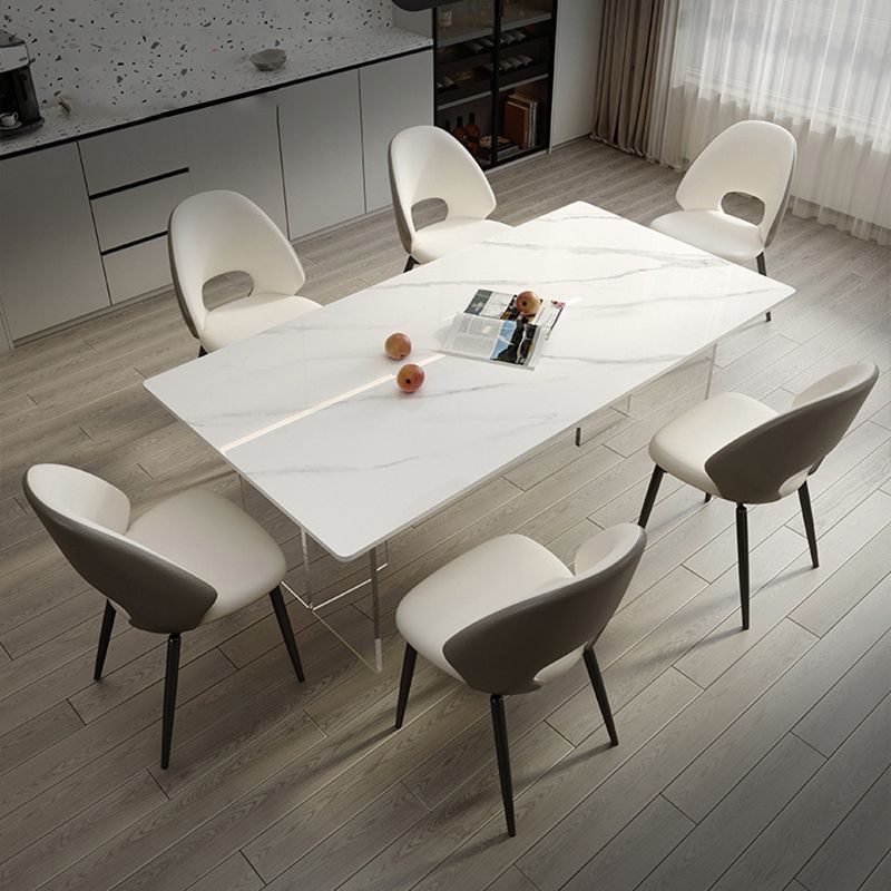 Modern Dining Set 1/4/5/7 Pcs Acrylic Pedestal Dining Table with Chairs
