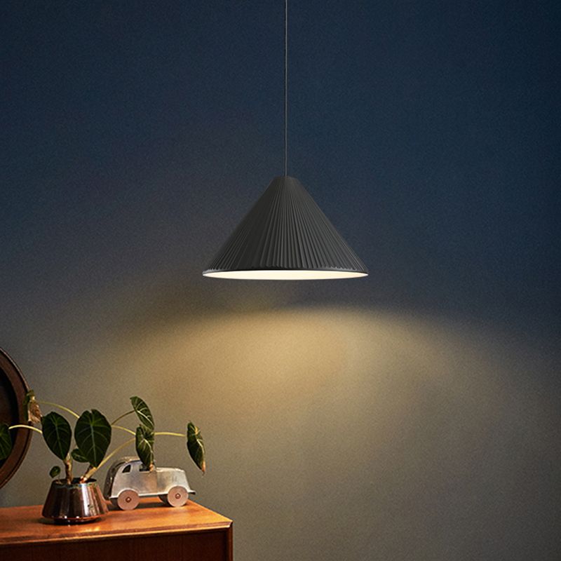 Cone Shape Hanging Lighting Modern Macaron Style Resin 1-Light Pendant Lamp for Bedroom