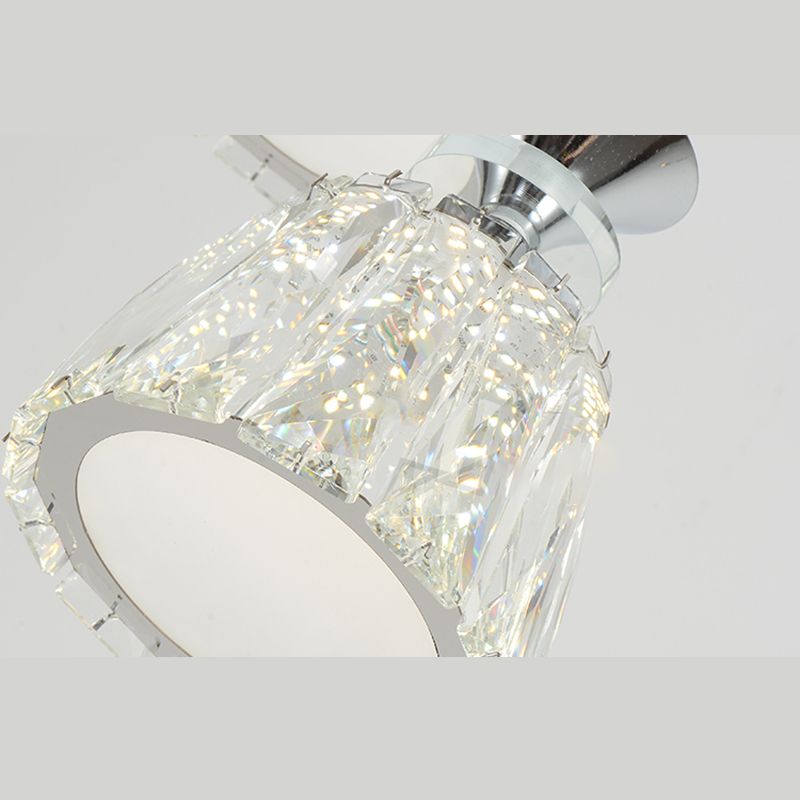 Glockenförmige Kristallcluster Anhänger moderne Chrom -LED -LED Hängende Licht für Esszimmer