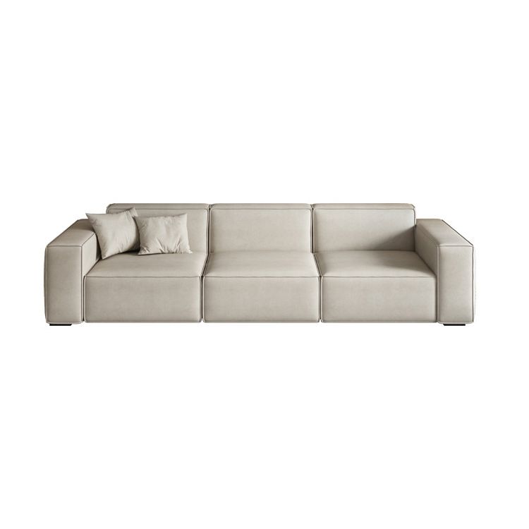 Square Arm 3-seater Sofa Contemporary Faux Leather Minimalist Sofa