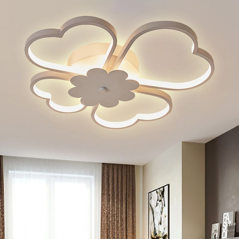 Light de plafond blanc / brun simplicité de 19,5 "/23,5" LED à chasse acrylique à LED LAMPE CHAUDE / BLANC / NATUREL