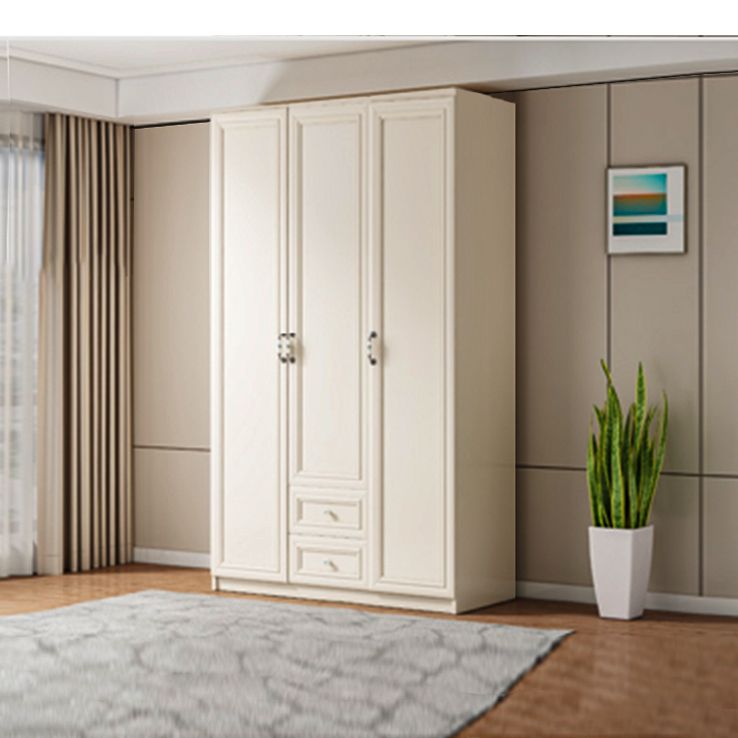 Contemporary Style Wardrobe Armoire Wood Armoire with Clothes Rail and Door for Bedroom