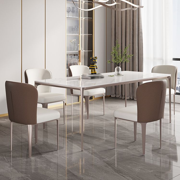Nordic Sintered Stone Top Dining Set Rectangle 1/4/5/6 Pieces Dining Table with Chairs