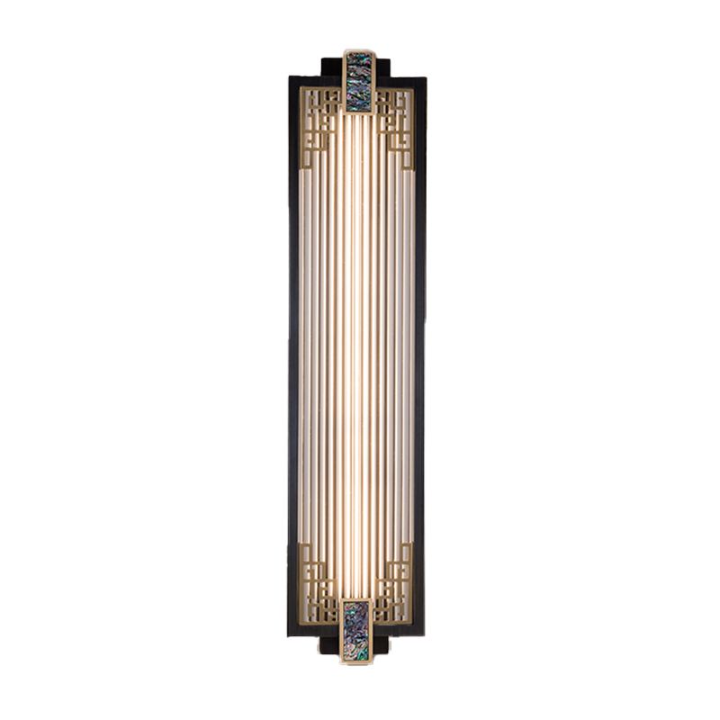 Modern Metal Wall Sconce Rectangle Shape Sconce Lights with Glass Shade for Living Room