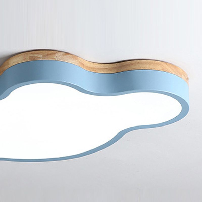 Nordic Simple Flush Ceiling Light Colorful Cloud LED Flush Mount Lighting for Bedroom