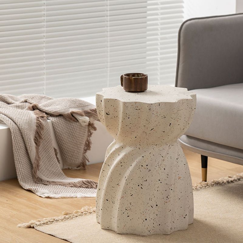 Contemporary Geometric Accent Side Table Marble Gold End Table