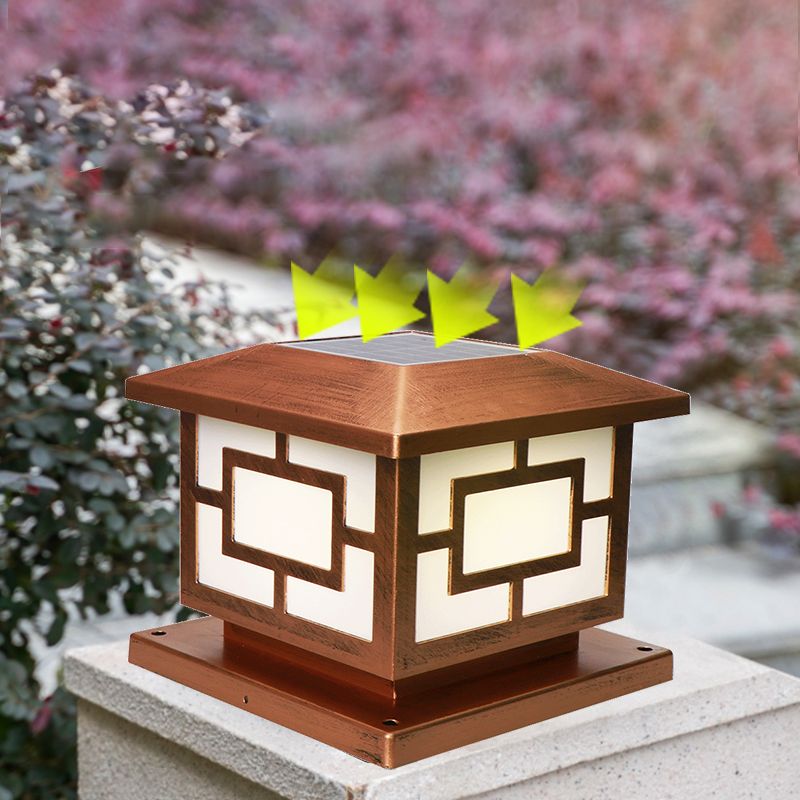 Contemporary LED Pillar Light Simple LED Solar Lighting Fixture for Garden