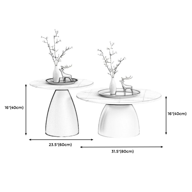 Slate 1 Single Modern Coffee Table Iron Pedestal Cocktail Table