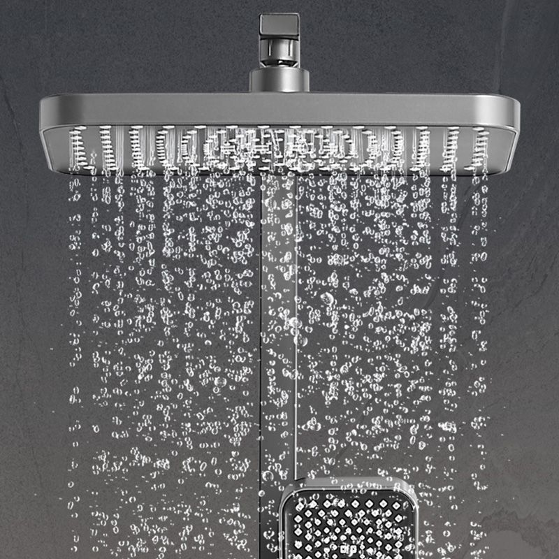 Grey Shower Set Lever Handle Shower Hose Wall-Mounted Handshower Shower Set