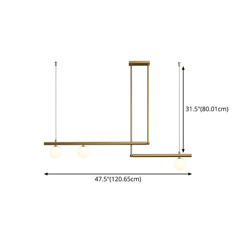 3 Light Kitchen Island Pendant Linear Chandelier Contemporary Island Lighting