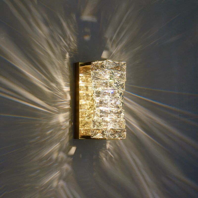 Stile moderno fidefuggi di illuminazione a parete in cristallo trasparente luci di applique a parete uniche a 1 luce