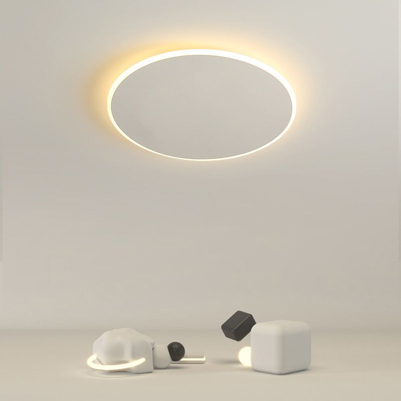 White Single Flush Mount Lighting LED Modern Ceiling Light for Living Room