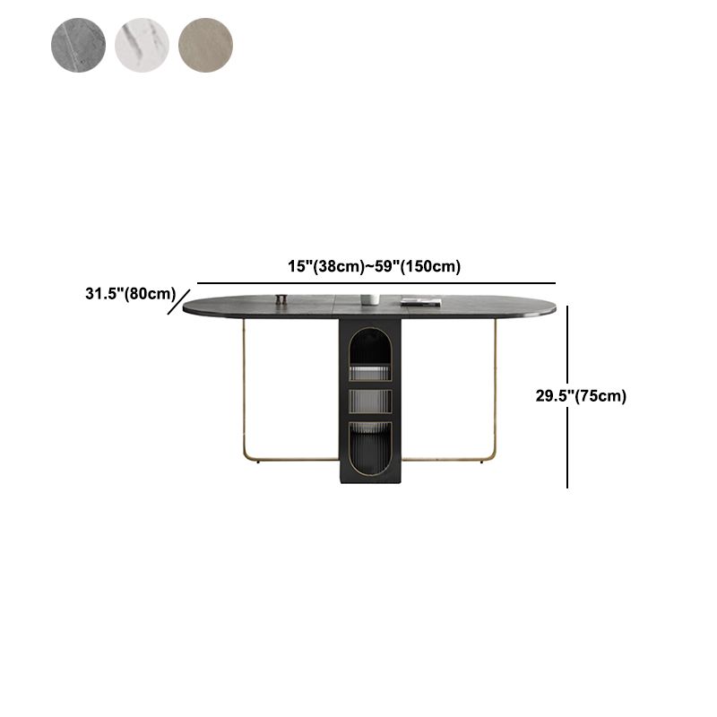 Modern Dining Table Pedestal Base Table ,59.1"L x 31.5"W x 29.5"H