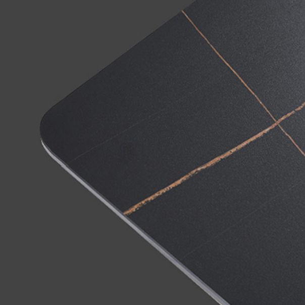 Industriële stijl gesinterde stenen tafel metaalachtige dubbele voetstuk Basis rechthoektafel