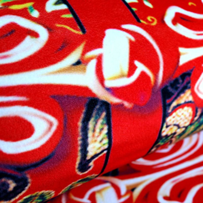 Round Multicolor Floral Print Rug Polyester Carpet Bionic Stain Resistant Indoor Rug for Living Room