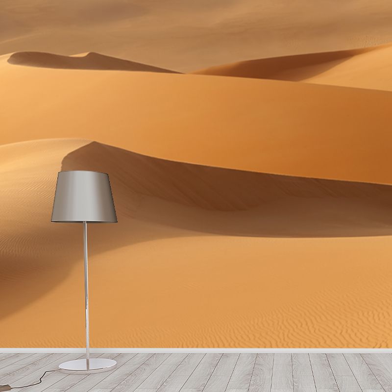 Whole Desert Mound Wallpaper Mural for Home Nature Landscape Wall Art in Yellow, Washable