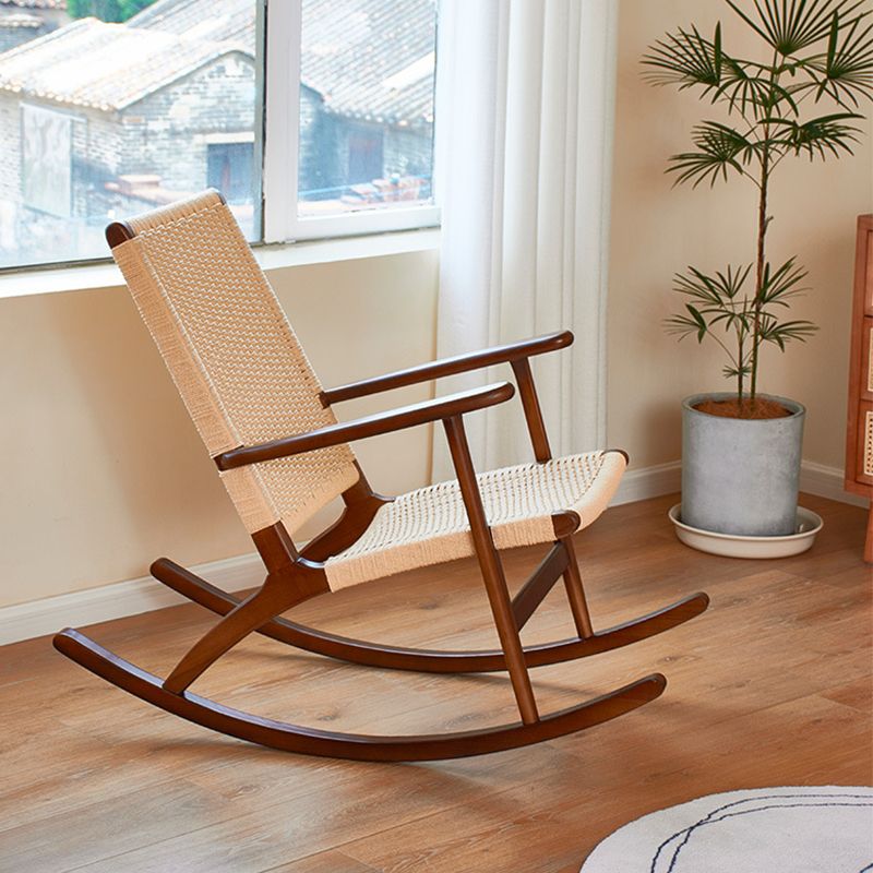 Modern Indoor Rocking Chair Natural Rattan Rocking Chair for Living Room