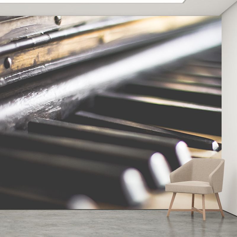 Piano Key Horizontal Photography Mural Decorative Eco-friendly for Bedroom