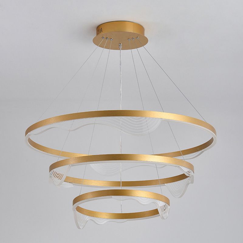 Candelier de niveles acrílicos Elegante LED Minimalista Luz colgante de lámpara para sala de estar