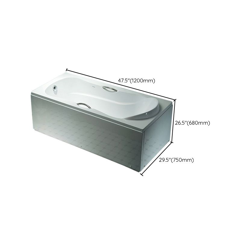 29.53" Wide Acrylic Bathtub Soaking Handles Included Bath in White