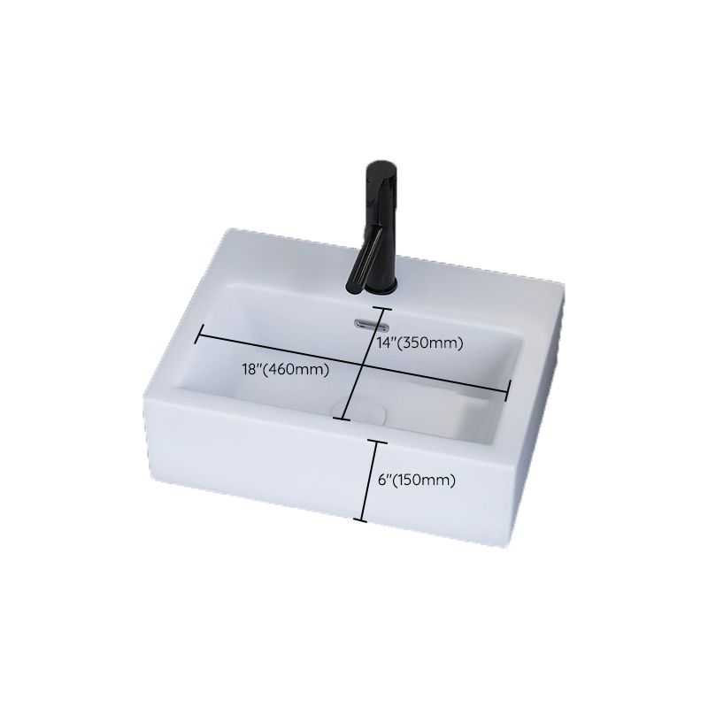 White Trough Bathroom Sink Rectangle Ceramic Trough Bathroom Sink