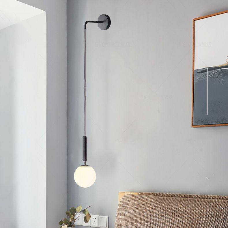 Contemporary Vanity Light Household Glass Shade Wall Light Sconce for Washroom