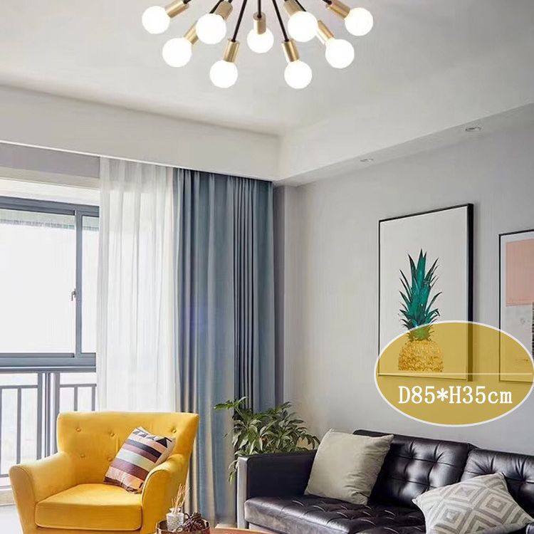 Éclairage de plafond Sputnik industriel Light Metal 12-Light Metal Semi Flush Lightture pour le salon