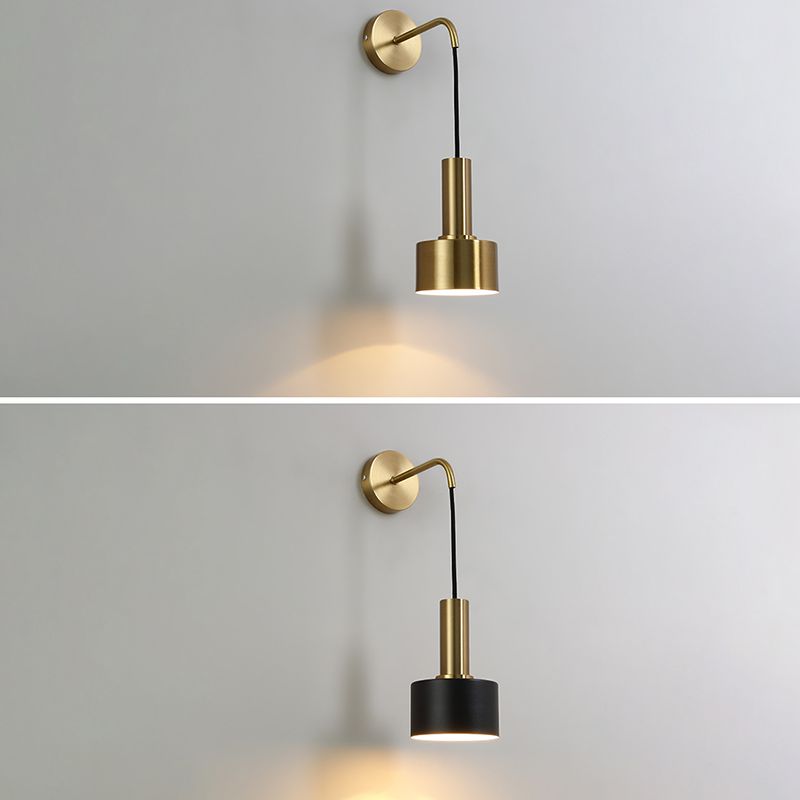 Modern Luxury Cylindroid Hanging Wall Lamp Electroplate Metal Wall Sconce for Interior Spaces
