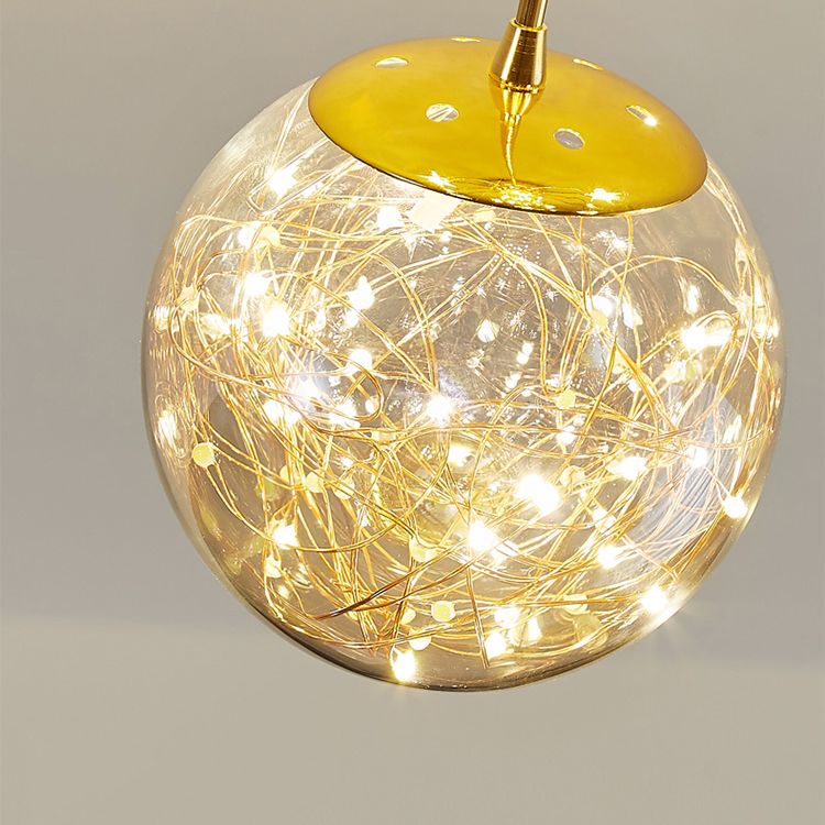 Contemporánea de lámpara de altura de la esfera de la esfera de la luz de vidrio de montura de vidrio en oro