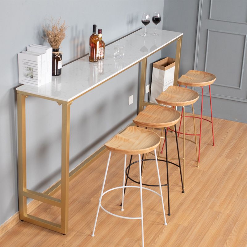 Glam Style Rectangle Bar Table 1/2/5 Pieces Faux Marble Counter Table for Indoor