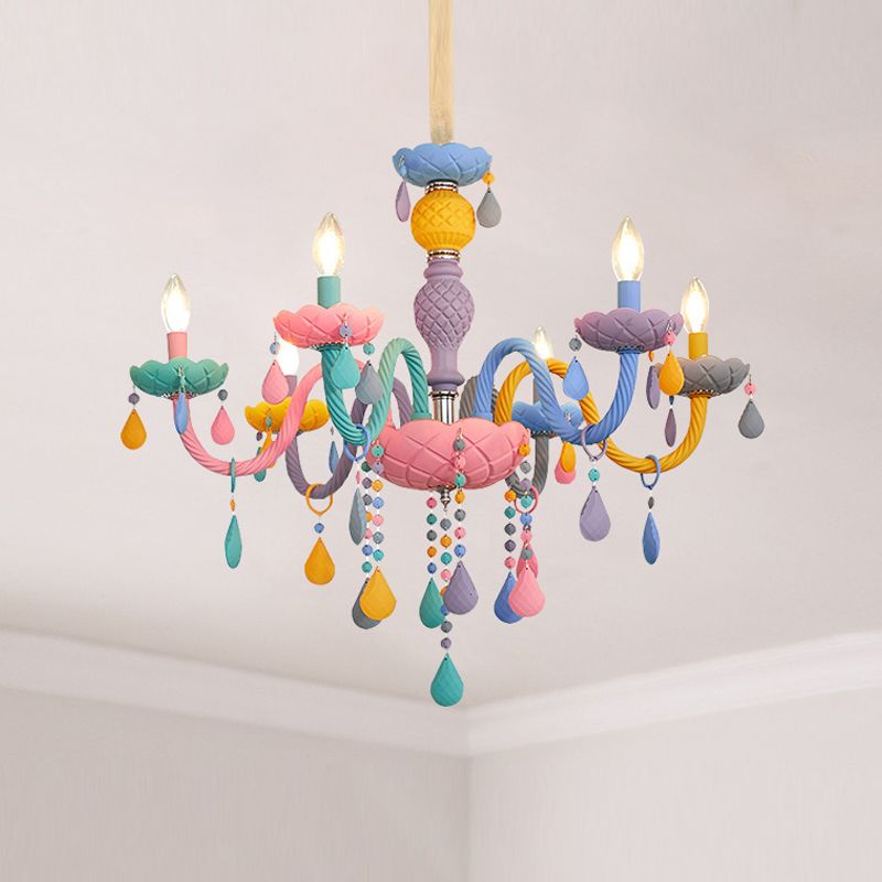 Nordic Macron Chandelier Candle Pendant Lighting Fixtures for Child Room
