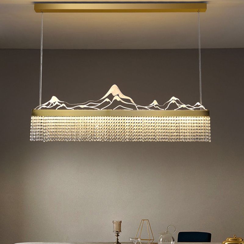 Cascades Hanging Island Lights Crystal Modern Designer Pendant Lighting Fixtures for Restaurant