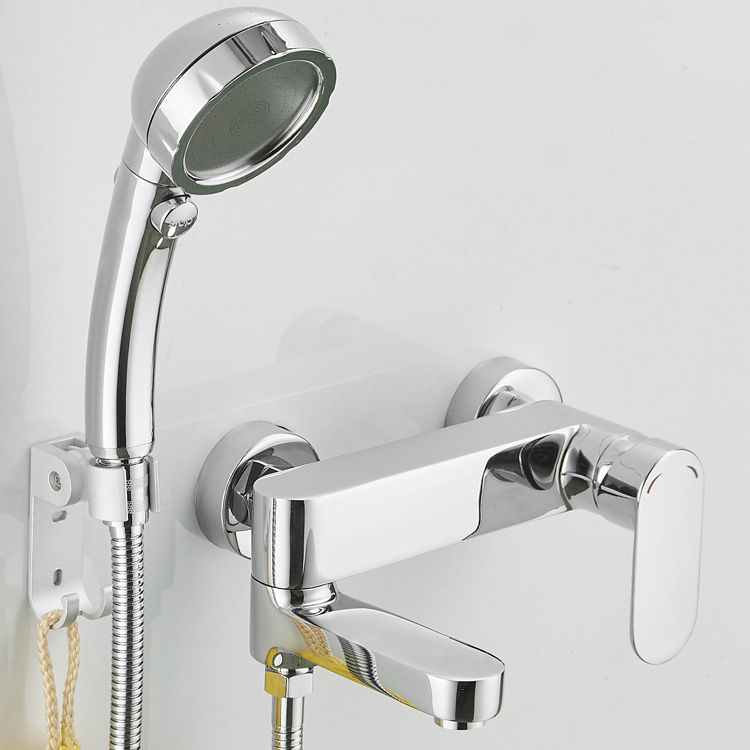 Modern Lever Handle Bath Faucet Trim Wall Mounted Bathtub Faucet