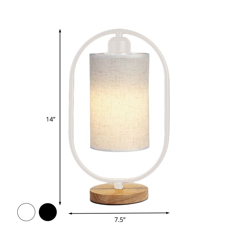 Colonna spina nell'illuminazione per comodini Fassuto moderno Manotte a 1 luci Light con cornice di ellisse nero/bianco e base in legno